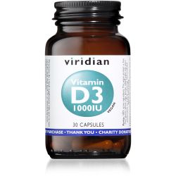 Viridian Vitamin D3 (Vegan) 1000iu - 30 Veg Caps 