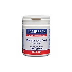 Lamberts MANGANESE 4mg (as Citrate)                     