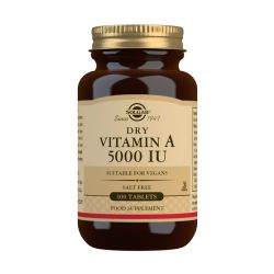 Solgar Dry Vitamin A 5000 IU Tablets - Pack of 100