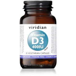 Viridian Vitamin D3 (Vegan) 400iu - 30 Veg Caps 