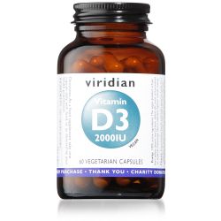 Viridian Vitamin D3 (Vegan) 2000iu - 60 Veg Caps