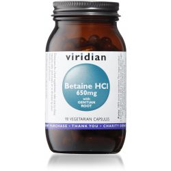 Viridian Betaine HCl 650mg with Gentian - 90 Veg Caps