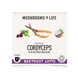Mushrooms4Life Organic Cordyceps - Beetroot Latte Sachets 10 x 6.5g