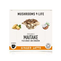 Mushrooms4Life Organic Maitake - Ginger Latte Sachets 10 x 5.5g