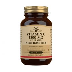 Solgar Vitamin C 1500 mg (1.5 grams) with Rose Hips Tablets - Pack of 90