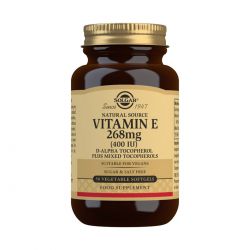 Solgar Natural Source Vitamin E 268 mg (400 IU) Vegetable Softgels - Pack of 50